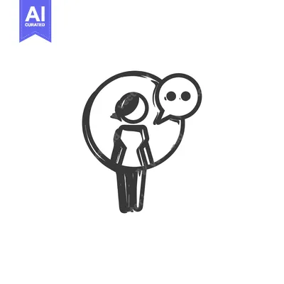 Popular premium asset: Hand-drawn illustration of a person with a speech bubble