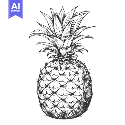 Popular premium asset: Hand-drawn Illustration of a Pineapple with Detailed Texture