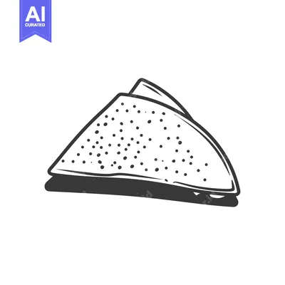 Aset desain premium: Hand-drawn Illustration of a Simple Quesadilla