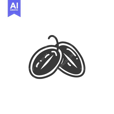 Premium design asset: Hand-drawn illustration of a single, halved date fruit