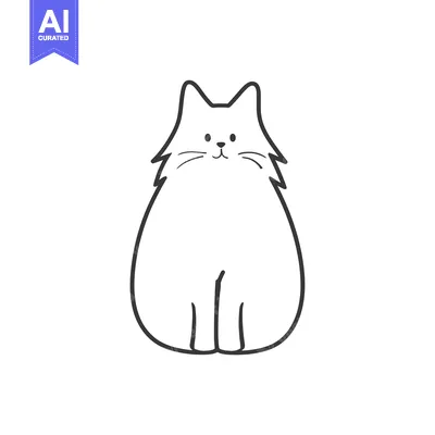 Aset premium populer: Hand-Drawn Illustration of a Sitting Cat