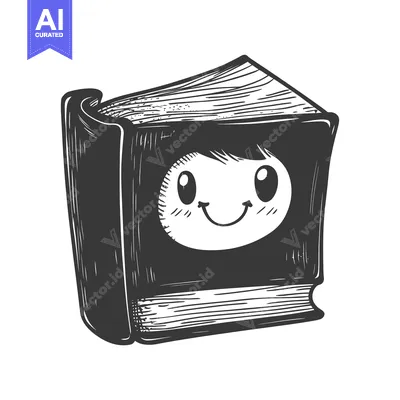 Popular premium asset: Hand-drawn illustration of a smiling book