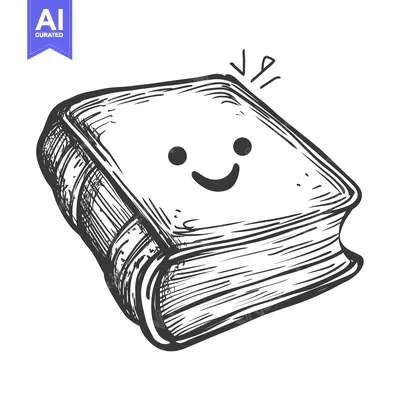 Aset premium populer: Hand-drawn Illustration of a Smiling Book with Pages