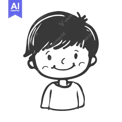 Popular premium asset: Hand-Drawn Illustration of a Smiling Boy with Short Hair
