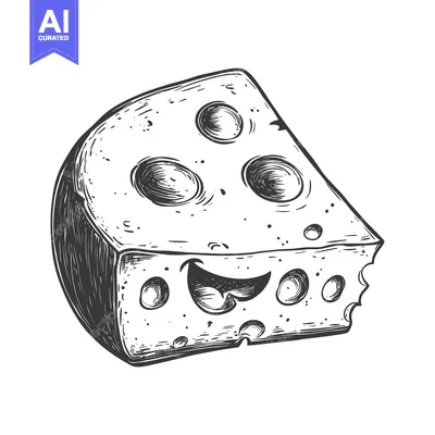 Aset premium populer: Hand-drawn Illustration of a Smiling Cheese Wedge