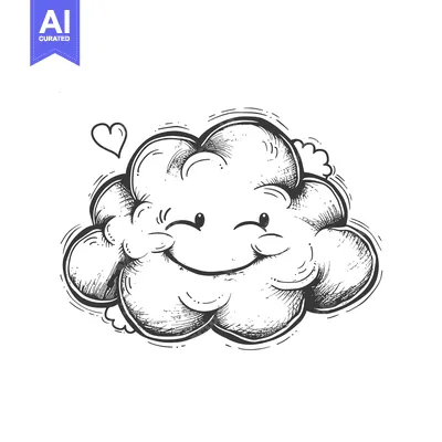 Popular premium asset: Hand-drawn illustration of a smiling cloud with a heart