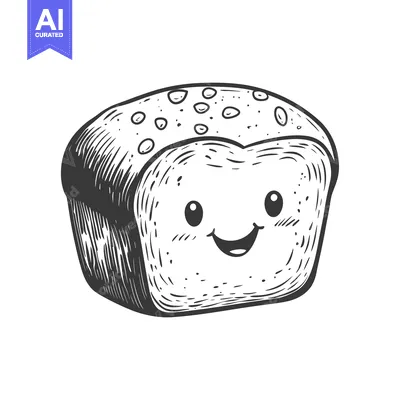 Popular premium asset: Hand-drawn Illustration of a Smiling Loaf of Bread