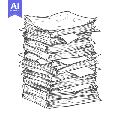 Aset premium populer: Hand-drawn illustration of a stack of books