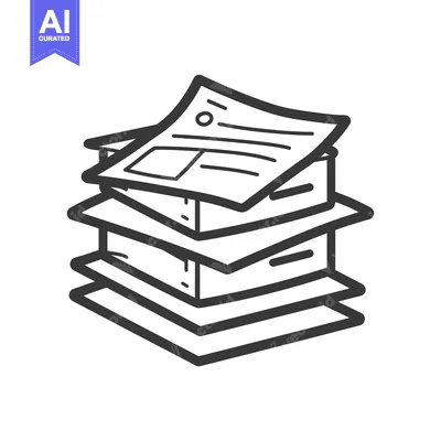 Hand-drawn illustration of a stack of papers