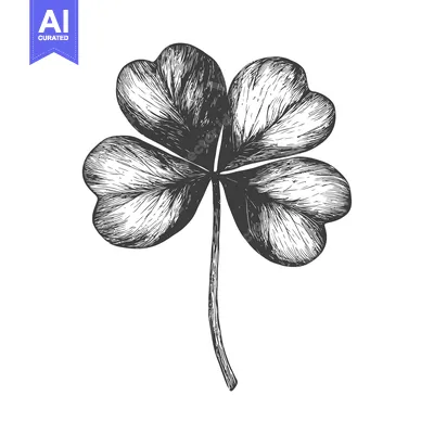 Aset premium populer: Hand-Drawn Illustration of a Three-Leaf Clover