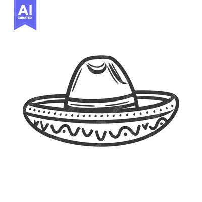 Aset premium populer: Hand-Drawn Illustration of a Traditional Mexican Sombrero Hat