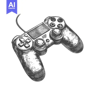 Popular premium asset: Hand-Drawn Illustration of a Video Game Controller with a Cord