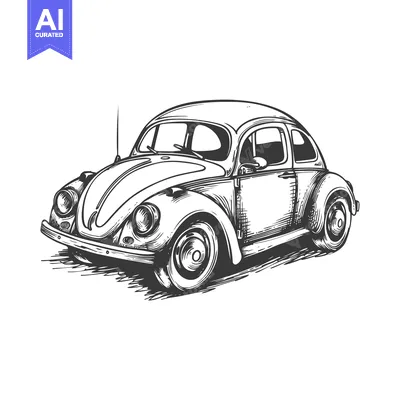 Popular premium asset: Hand-drawn Illustration of a Vintage Beetle Car