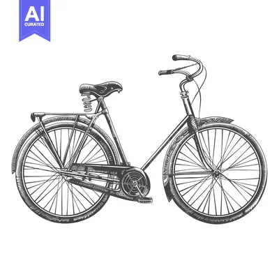 Aset desain premium: Hand-drawn Illustration of a Vintage Bicycle