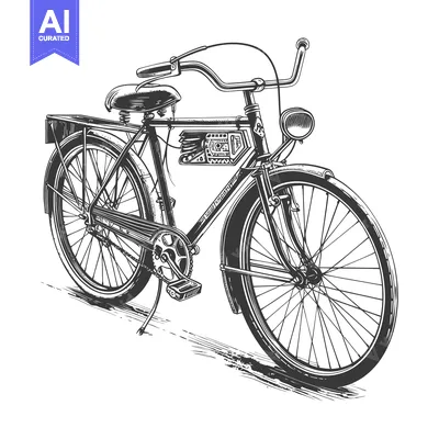 Premium design asset: Hand-Drawn Illustration of a Vintage Bicycle