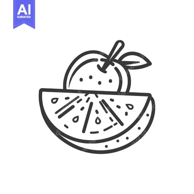Popular premium asset: Hand-drawn illustration of a whole orange and a slice