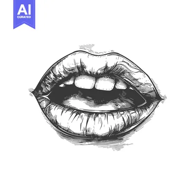Popular premium asset: Hand-drawn illustration of a woman's open mouth with visible teeth