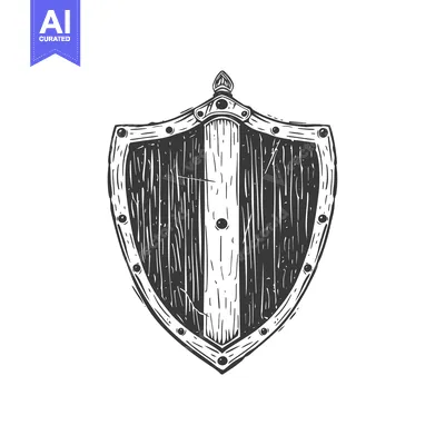 Popular premium asset: Hand-drawn illustration of a wooden shield with rivets