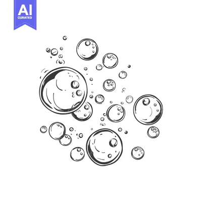 Premium design asset: Hand-drawn Illustration of Bubbles in Liquid