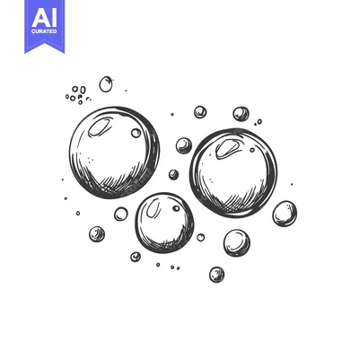 Premium design asset: Hand-Drawn Illustration of Bubbles in Water