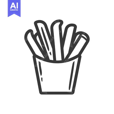 Aset premium populer: Hand-drawn Illustration of French Fries in a Paper Container