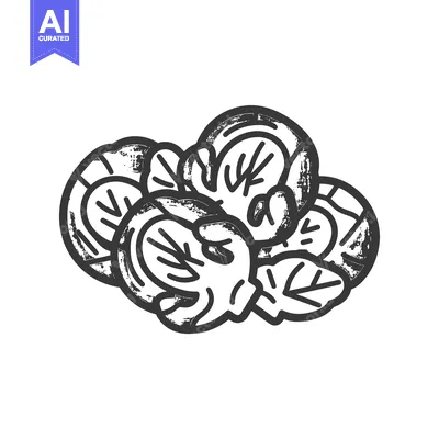 Aset premium populer: Hand-Drawn Illustration of Green Cabbage Leaves