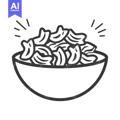 Aset desain premium: Hand-Drawn Illustration of Pasta in a Bowl