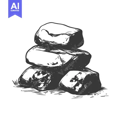 Premium design asset: Hand-Drawn Illustration of Stacked Stones