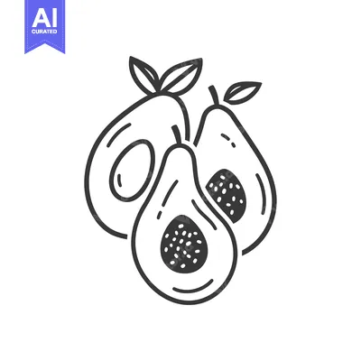 Aset premium populer: Hand-drawn illustration of three avocados