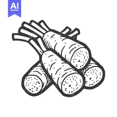 Aset premium populer: Hand-Drawn Illustration of Three Carrots
