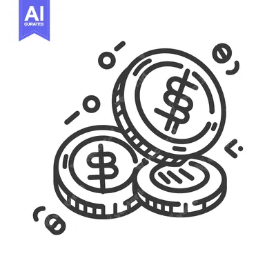 Aset premium populer: Hand-Drawn Illustration of Three Dollar Coins