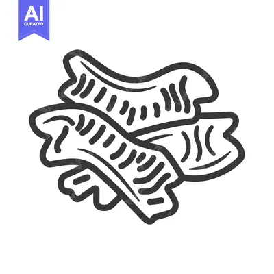 Premium design asset: Hand-drawn illustration of three seaweed leaves