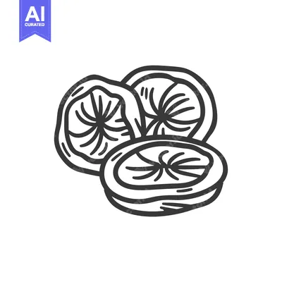 Popular premium asset: Hand-Drawn Illustration of Three Slices of Dried Banana