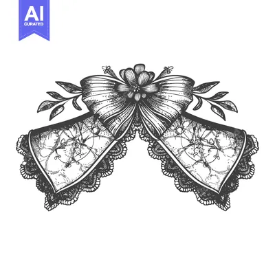 Popular premium asset: Hand-Drawn Illustration of Two Bells with a Bow and Leaves