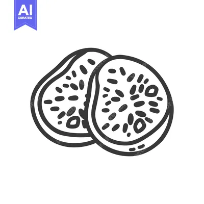 Popular premium asset: Hand-drawn illustration of two kiwi slices