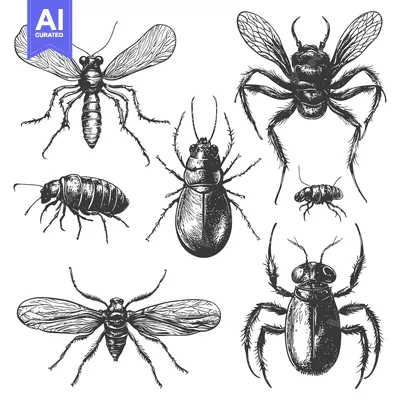 Popular premium asset: Hand-Drawn Illustration of Various Insects and Beetles