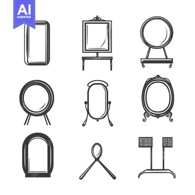 Premium design asset: Hand-Drawn Illustrations of Different Mirror Designs