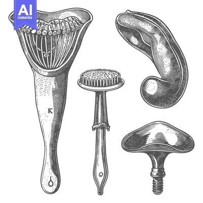 Aset premium populer: Hand-Drawn Illustrations of Four Different Types of Plant Structures