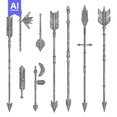 Aset premium populer: Hand-Drawn Illustrations of Various Arrow Designs