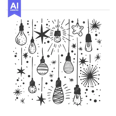 Popular premium asset: Hand-Drawn Lightbulbs with Stars and Dots