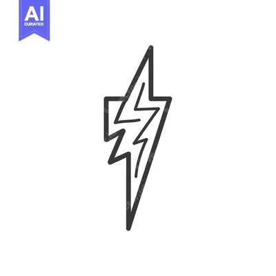 Aset desain premium: Hand-drawn lightning bolt icon
