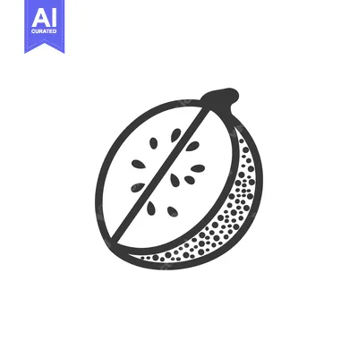 Premium design asset: Hand-drawn line art illustration of a kiwi fruit slice