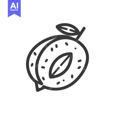 Aset premium populer: Hand-Drawn Line Art Illustration of a Peach with a Leaf