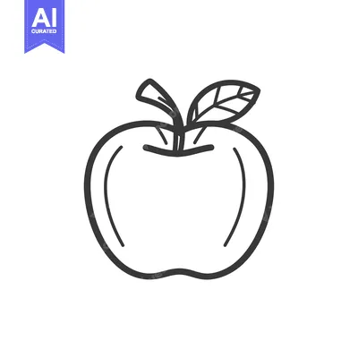 Popular premium asset: Hand-Drawn Line Art Illustration of a Single Apple with a Leaf