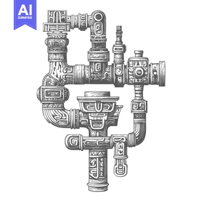 Popular premium asset: Hand-Drawn Ornate Pipe System with Intricate Detailing