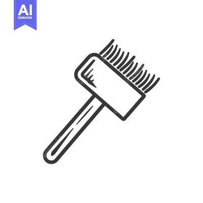 Aset desain premium: Hand-Drawn Outline Illustration of a Broom