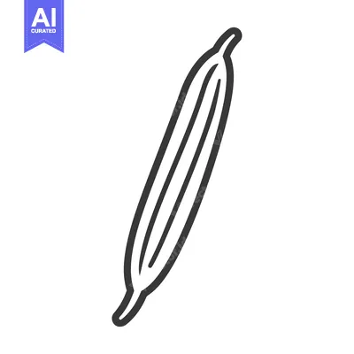 Aset premium populer: Hand-drawn outline illustration of a cucumber