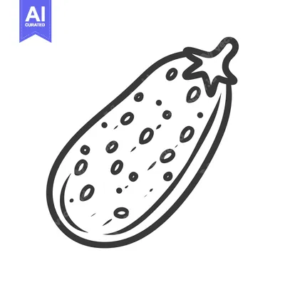 Popular premium asset: Hand-drawn Outline Illustration of an Eggplant