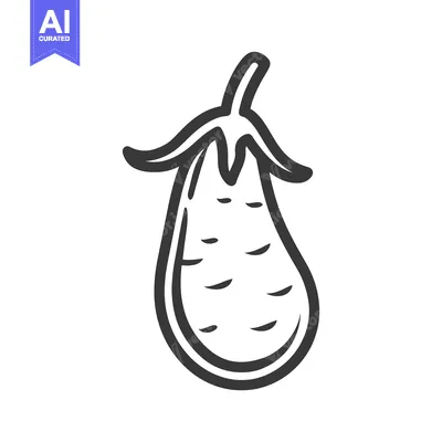 Aset premium populer: Hand-Drawn Outline Illustration of an Eggplant