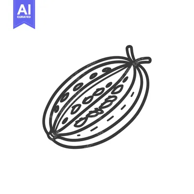 Aset premium populer: Hand-Drawn Outline Illustration of a Passion Fruit